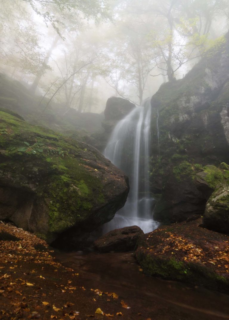 Balkan Mountains waterfall during the Autumn