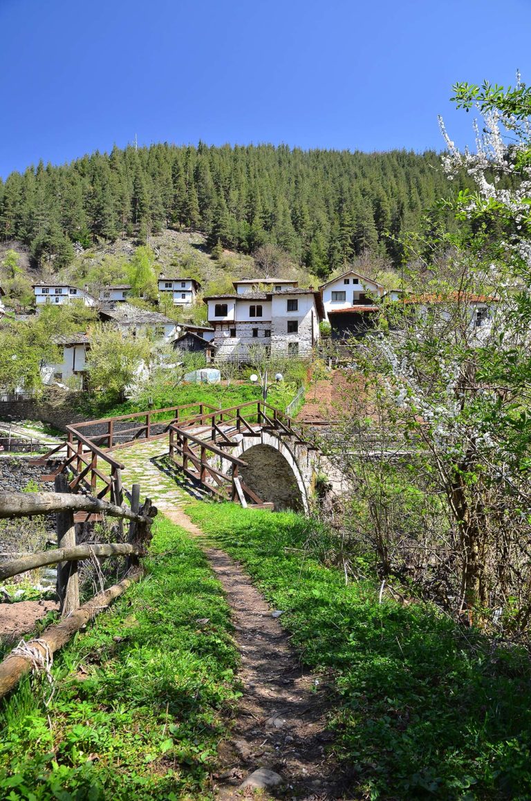 Shiroka laka traditional village in Rhodope mountains, Bulgaria