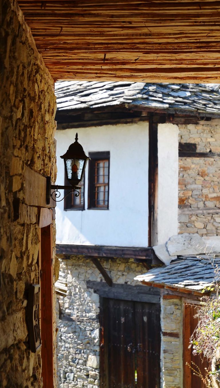 Stone houses in Kovachevitsa village Rhodope mountains, Bulgaria