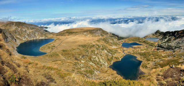 Seven Rila Lakes panorama at early Autumn