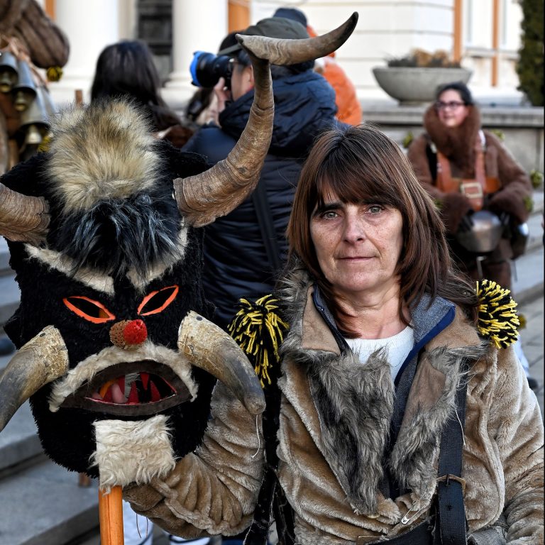 Woman kuker at Surva festival in Pernik Bulgaria