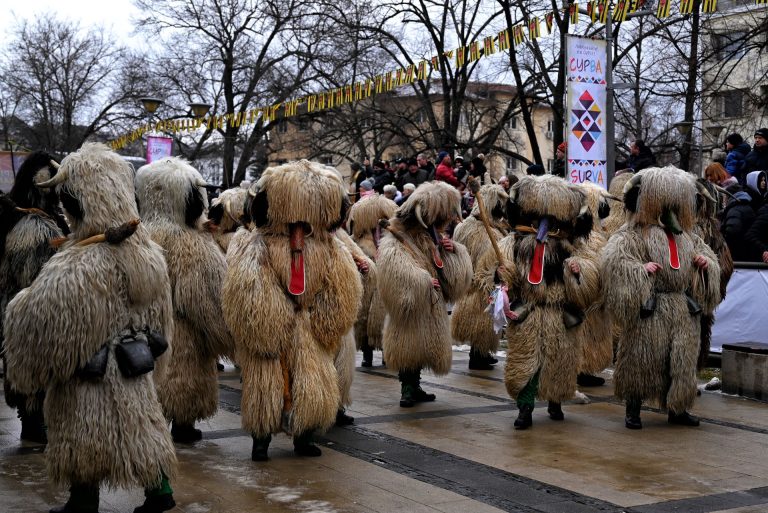 Masquerade group at Surva festival Bulgaria