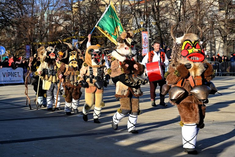 Survakari masked group at Surva festival Bulgaria