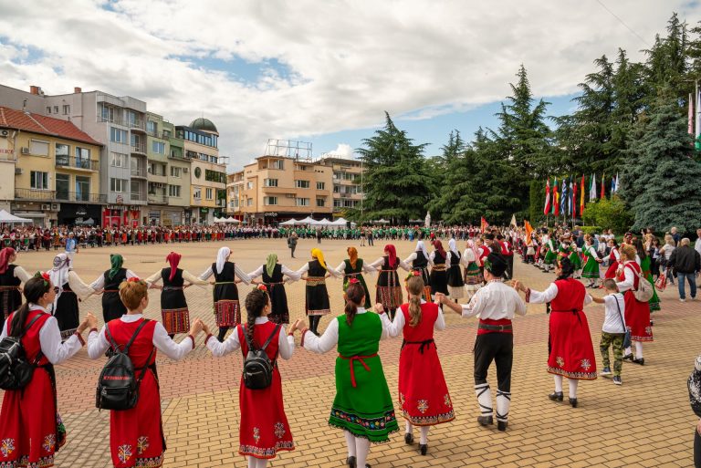 Traditional dancing at Rose Festival Bulgaria