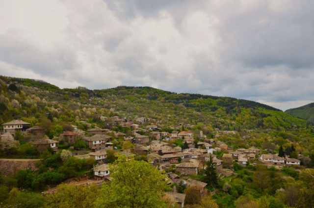 Stone houses in Kovachevitsa village Rhodope mountains, Bulgaria