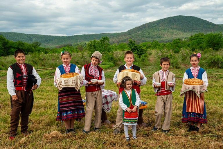 Welcoming kids at the Rose Festival Bulgaria